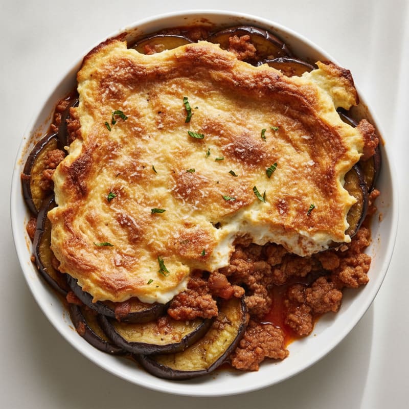 Lamb and Eggplant Moussaka Bake