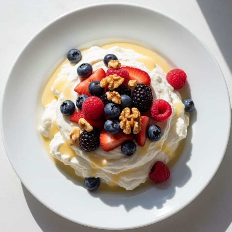 Creamy Greek Yogurt Protein Mousse with Mixed Berries