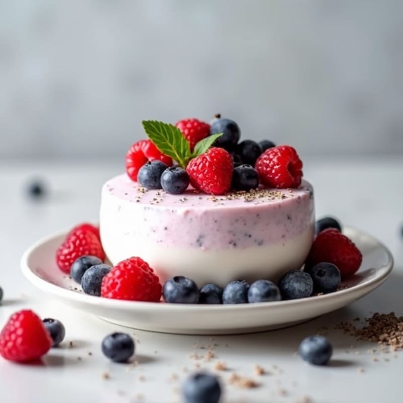Creamy Greek Yogurt Protein Mousse with Mixed Berries