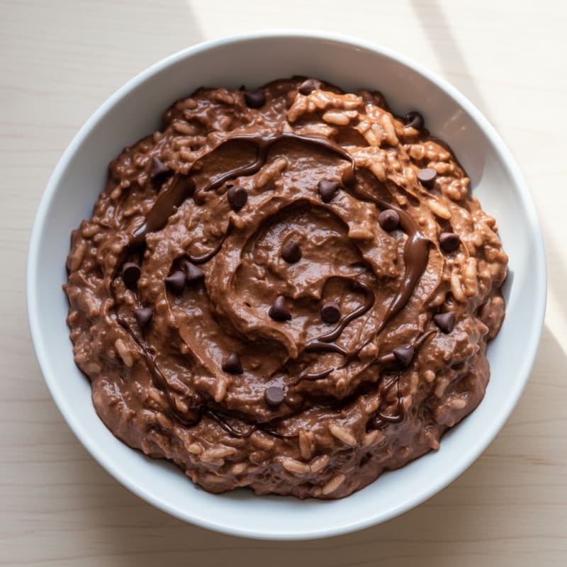 High-Protein Chocolate Rice Pudding with Egg Whites