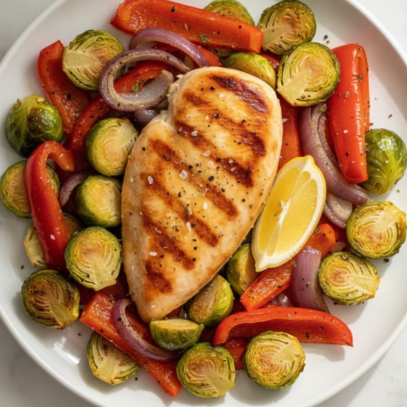 Pan-Seared Chicken with Roasted Vegetables
