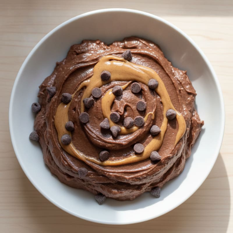 Silky Chocolate Protein Pudding with Almond Butter Swirl