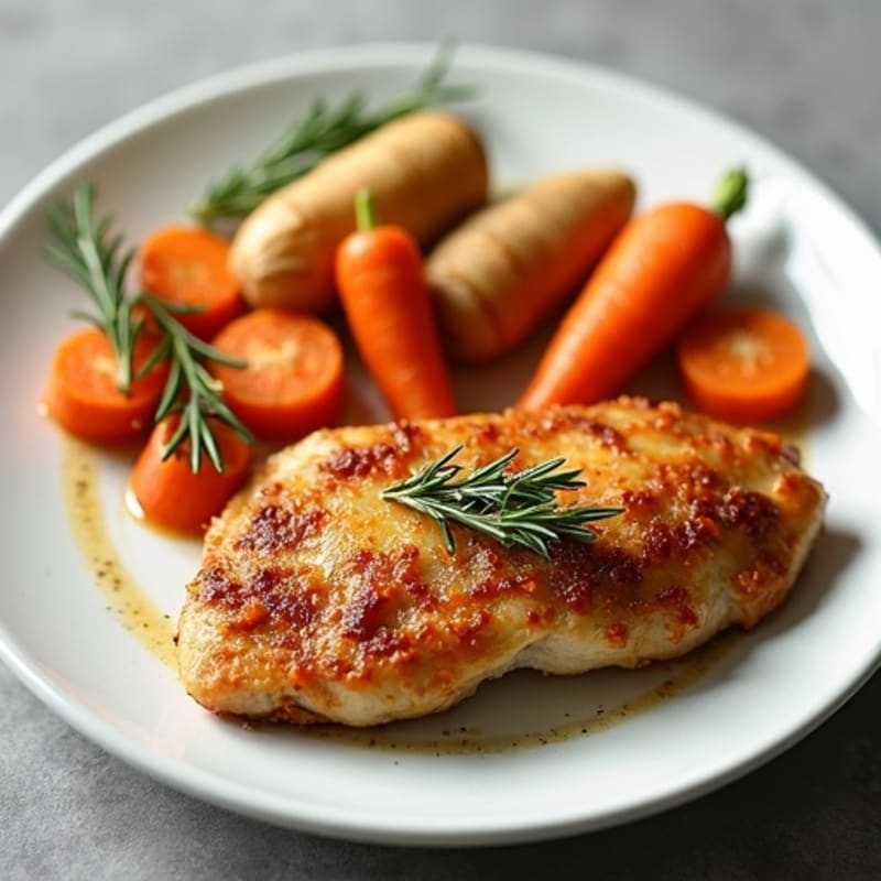 Crispy Baked Chicken with Roasted Root Vegetables