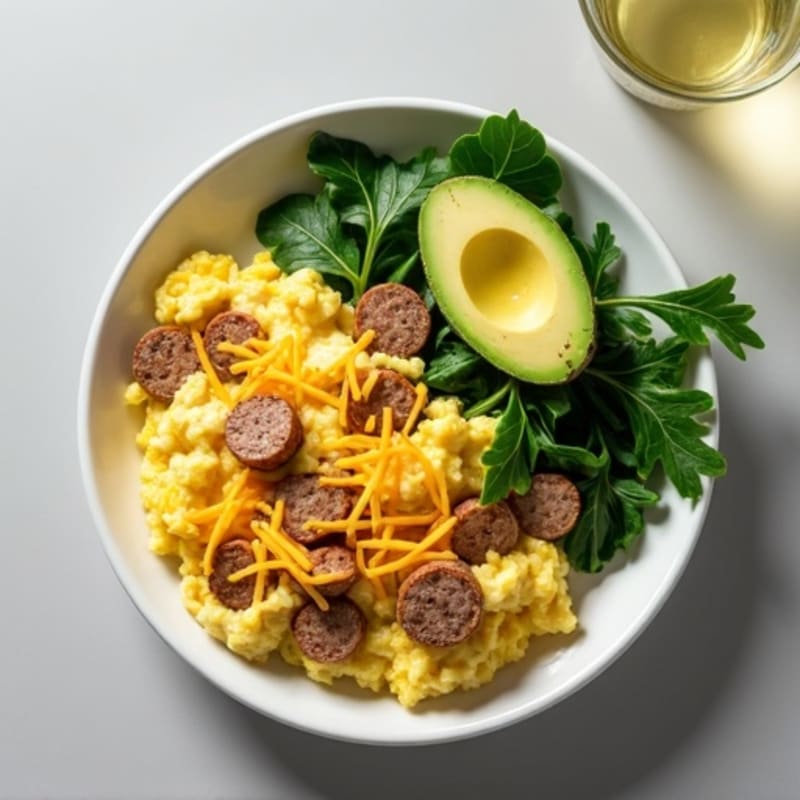 Egg White and Turkey Sausage Scramble with Spinach