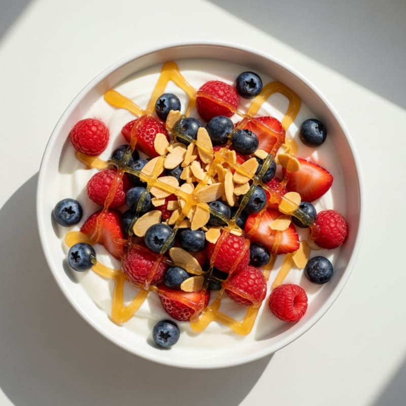 Creamy Greek Yogurt Bowl with Mixed Berries and Toasted Almonds