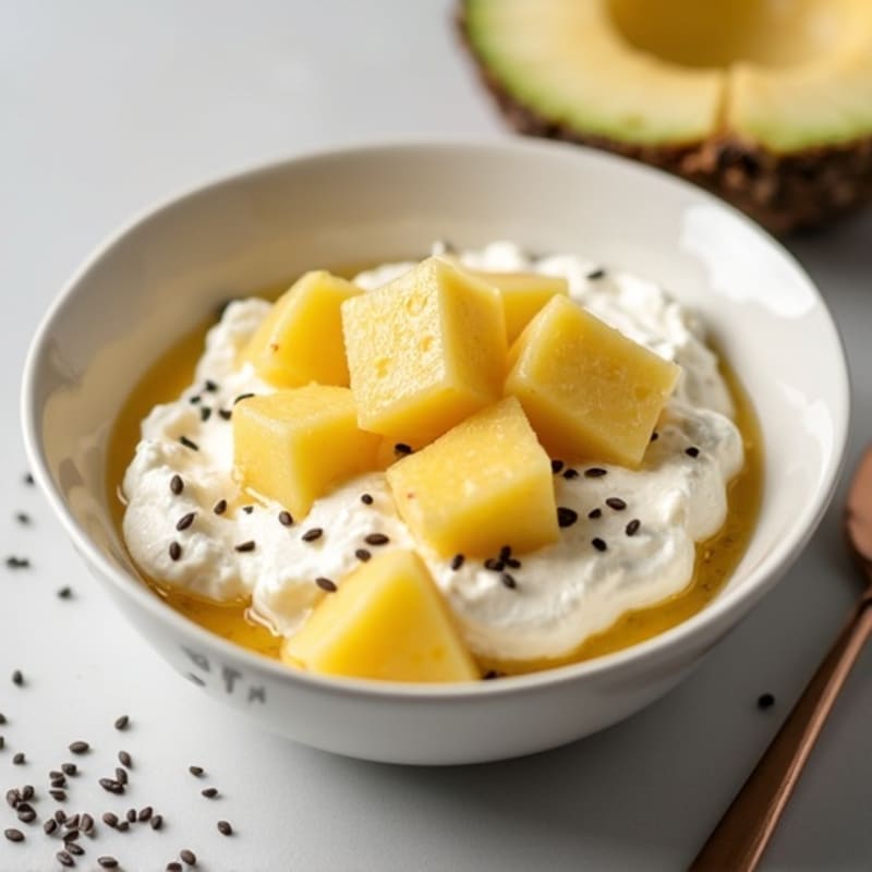 Creamy Cottage Cheese with Pineapple and Chia Seeds
