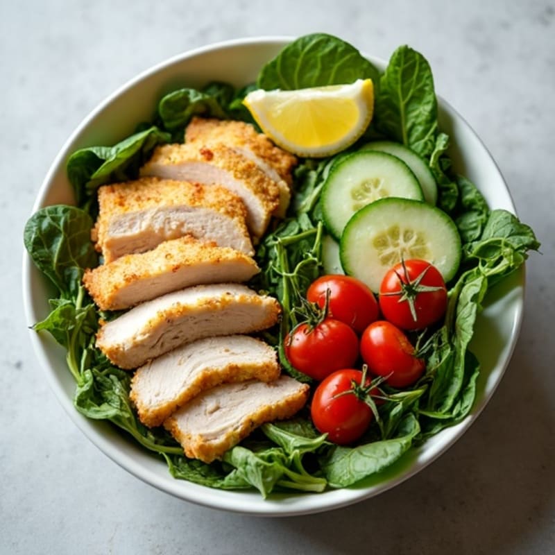 Chopped Lean Turkey and Provolone Bowl with Crisp Greens and Herb-Infused Vinaigrette