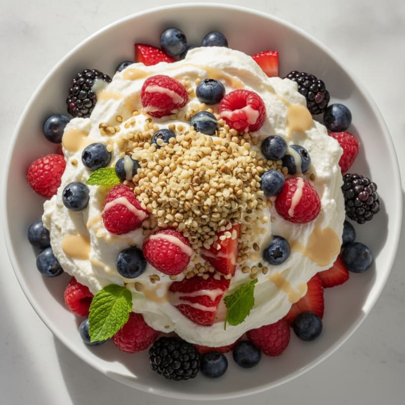 Silky Greek Yogurt Protein Parfait with Mixed Berries