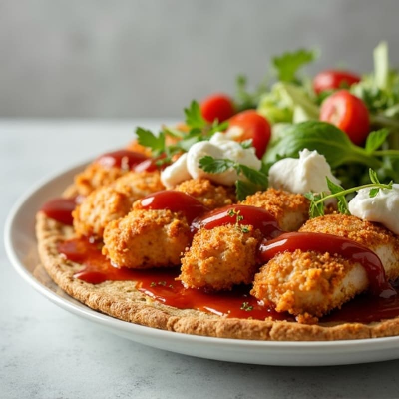 Crispy BBQ Ranch Chicken Flatbread