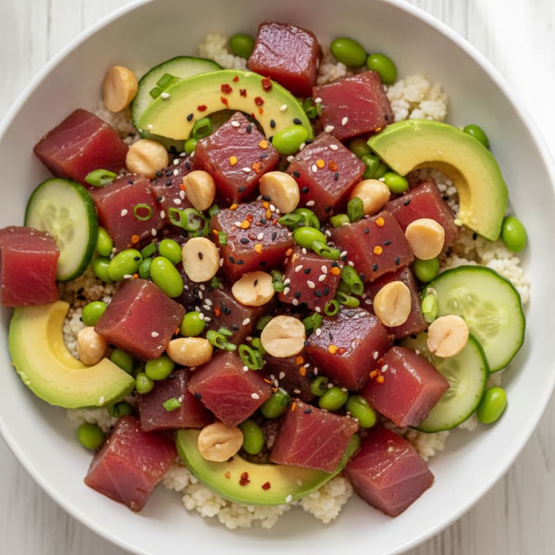 Ahi Tuna Poke Bowl with Macadamia Nuts