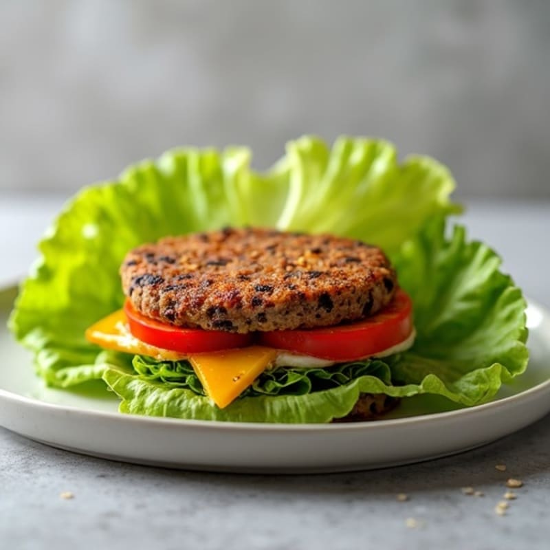 Crispy Black Bean Veggie Burger Lettuce Wraps