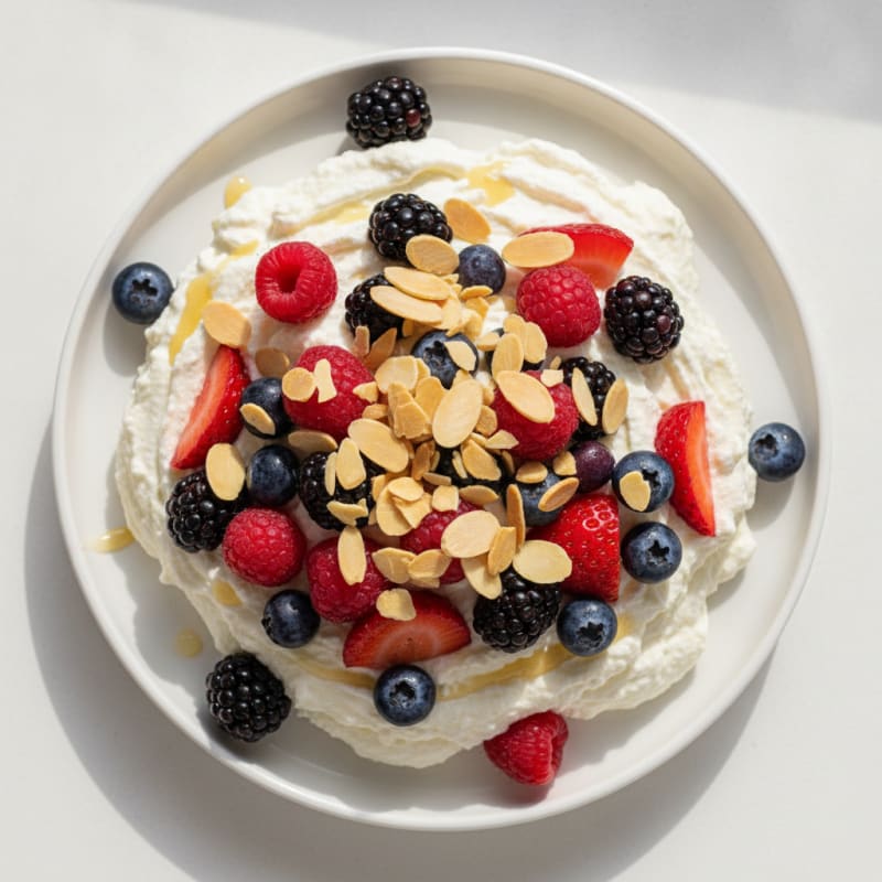 Greek Yogurt Protein Mousse with Mixed Berries
