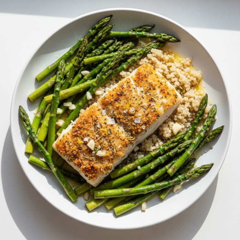 Lemon Herb Baked Cod with Asparagus