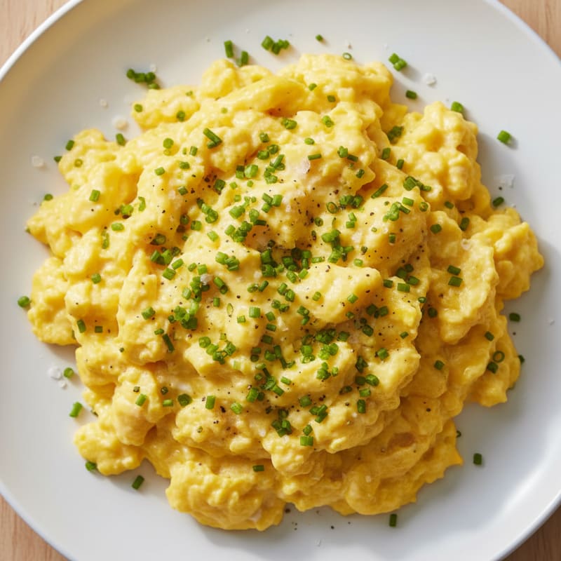 Fluffy Scrambled Eggs with Chives