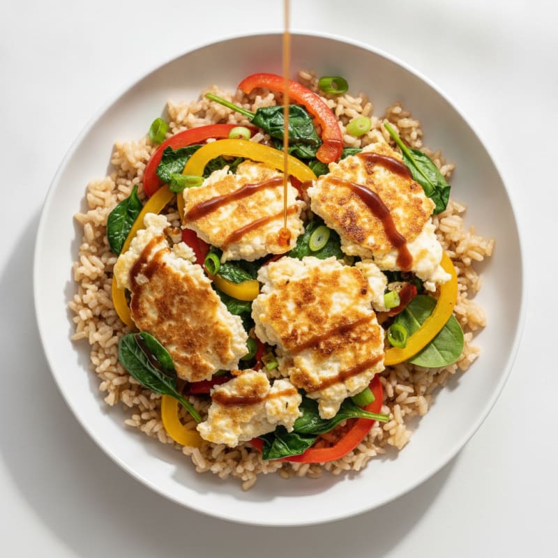 Egg White Vegetable Stir-Fry with Brown Rice