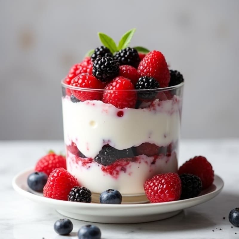 Greek Yogurt Parfait with Mixed Berries and Chia Seeds