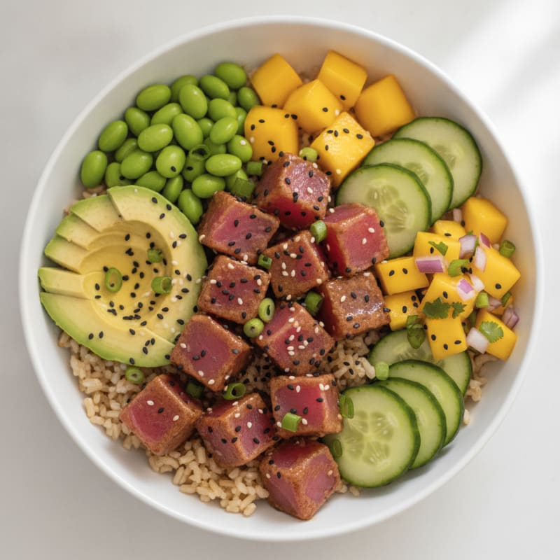 Ahi Tuna Poke Bowl with Tropical Salsa