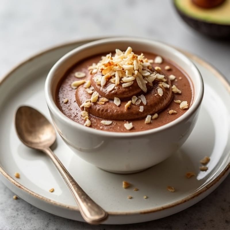 Silky Chocolate Protein Pudding with Toasted Coconut