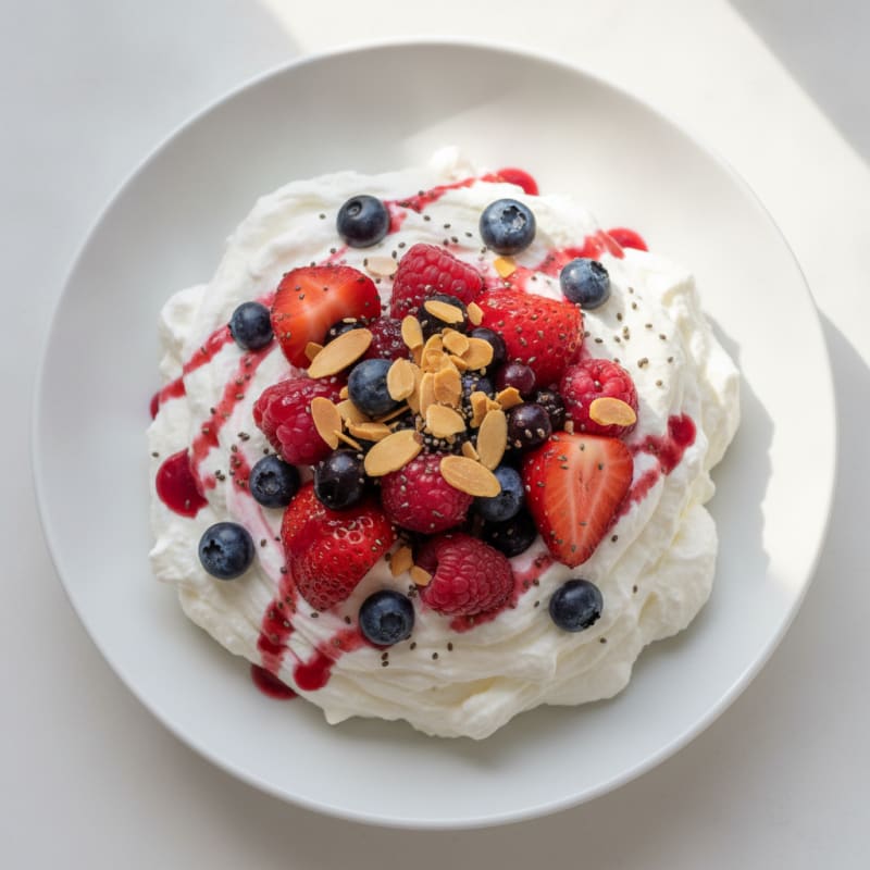 Greek Yogurt Protein Mousse with Mixed Berries