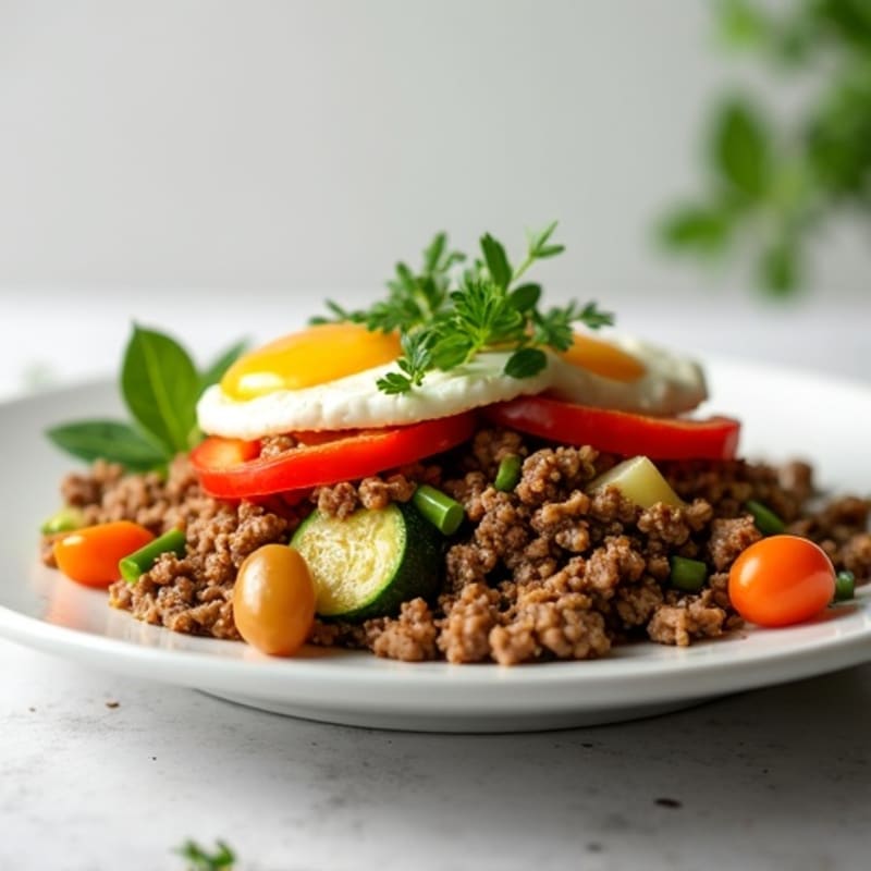 Lean Ground Beef and Veggie Skillet with Fresh Herbs