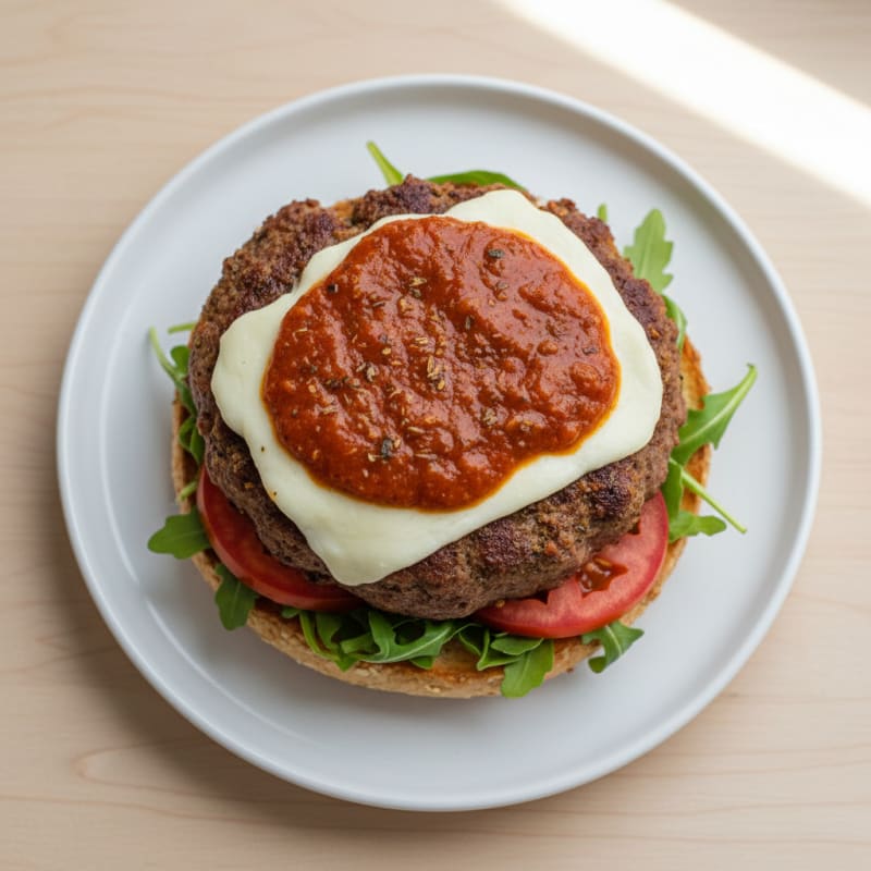 Crispy Mozzarella Burger with Zesty Marinara