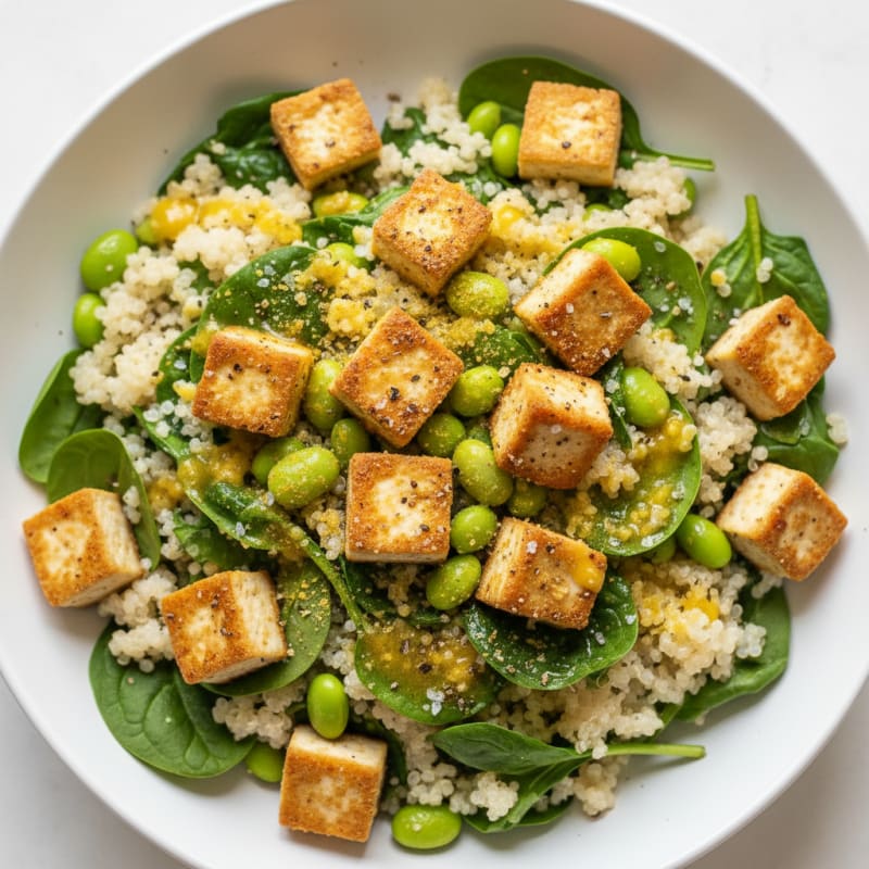 Lemon-Herb Tofu Quinoa Bowl