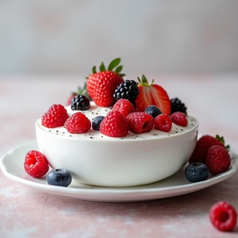 Greek Yogurt Protein Mousse with Fresh Berries