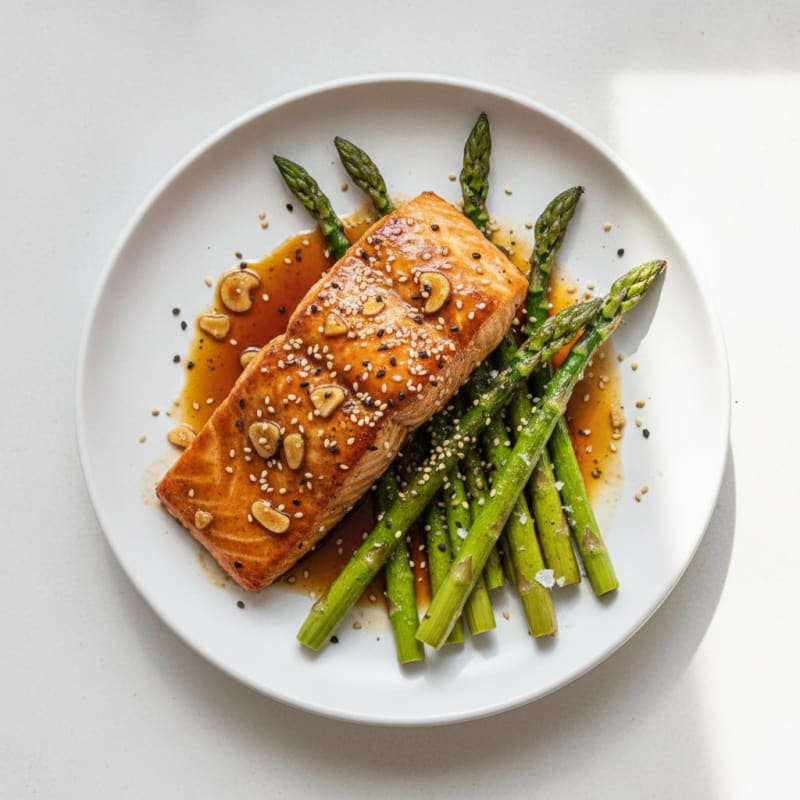 Teriyaki Glazed Salmon with Roasted Asparagus