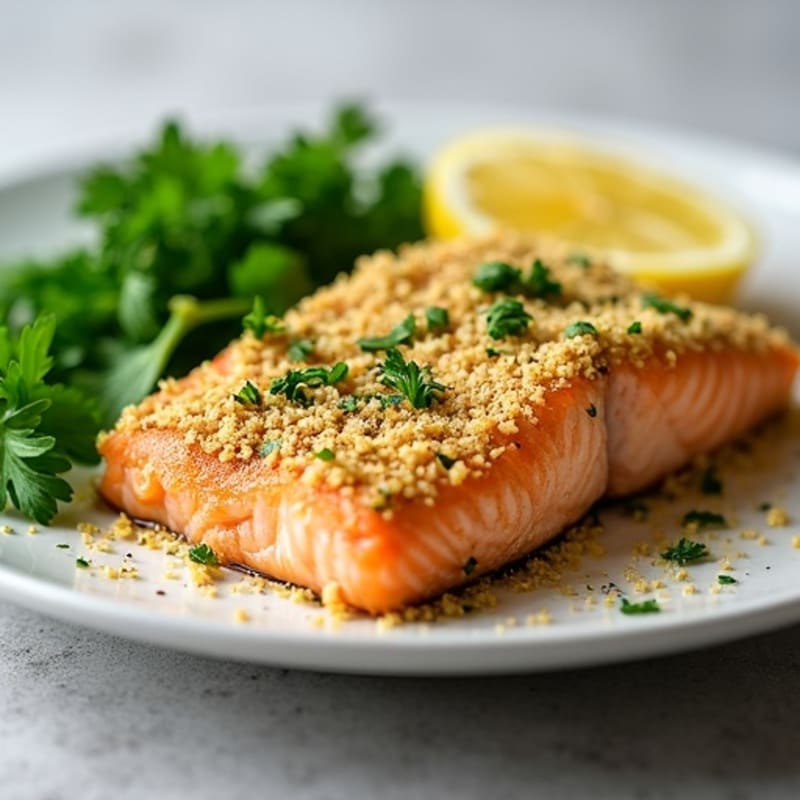 Herb-Crusted Lemon Garlic Salmon