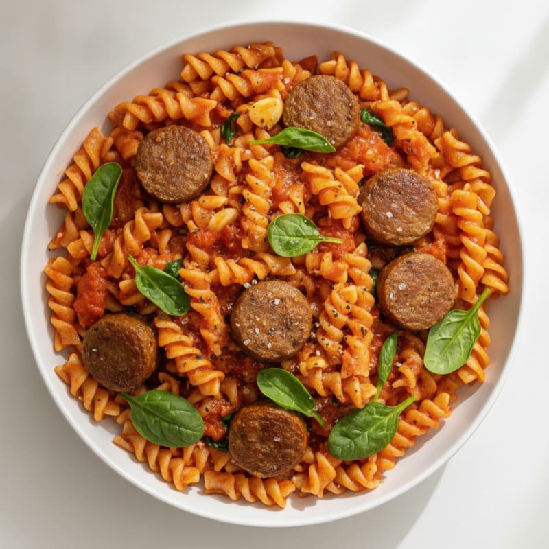 Beef Sausage Passata Spiral Pasta
