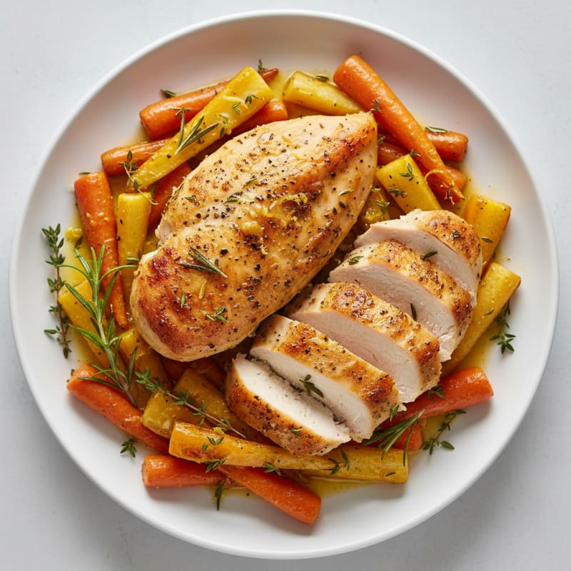 Lemon Herb Roasted Chicken with Root Vegetables