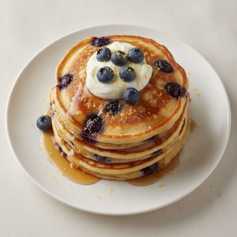 Blueberry Ricotta Pancakes with Lemon Zest