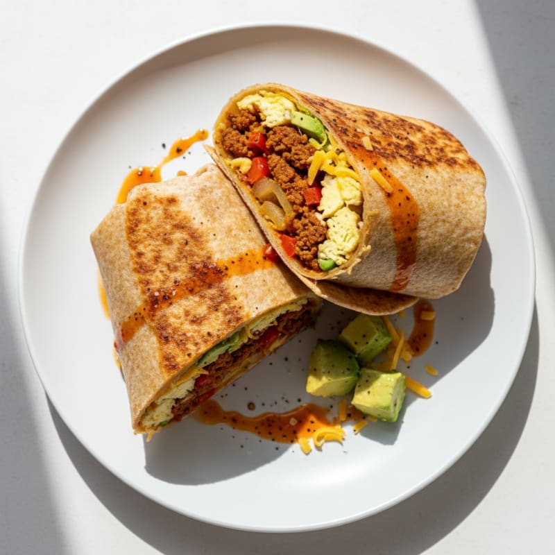 Crispy Chorizo and Egg Breakfast Burrito