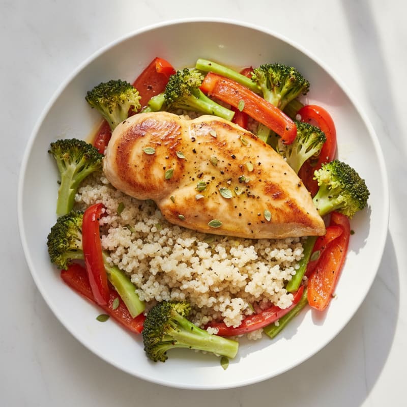 Lemon Herb Chicken with Quinoa and Roasted Vegetables