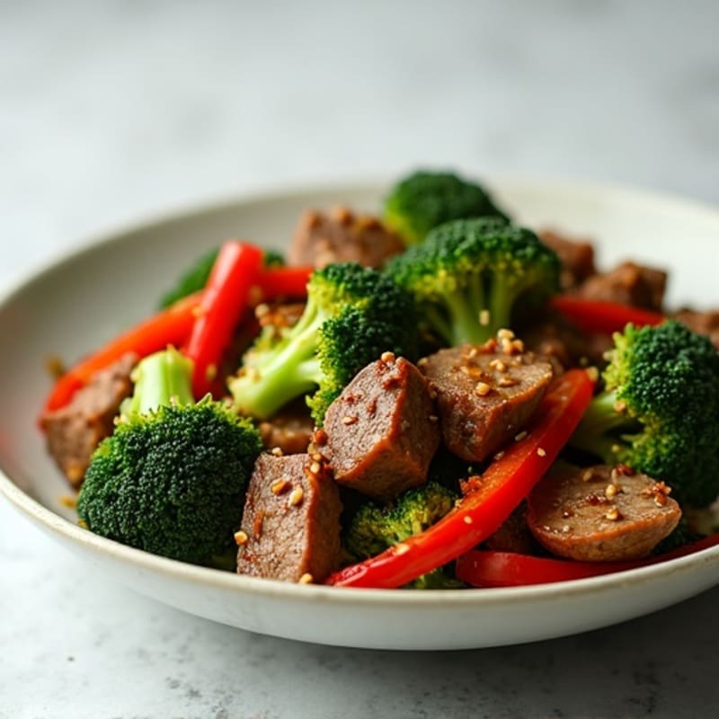 Shaved Beef and Broccoli Stir-Fry with Garlic Ginger Sauce