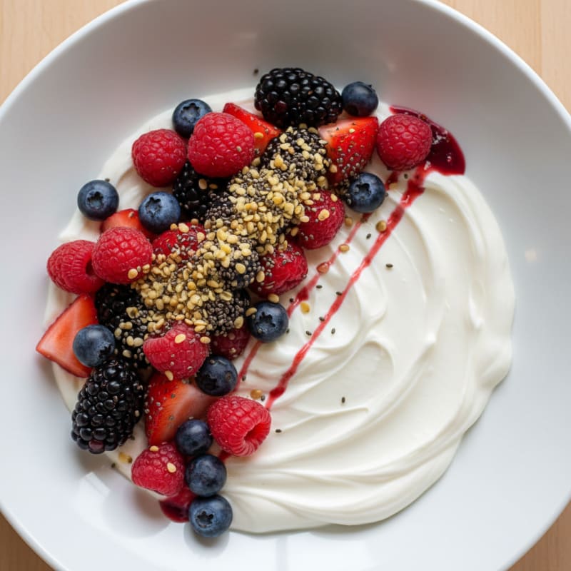 Silky Greek Yogurt Protein Bowl with Mixed Berries