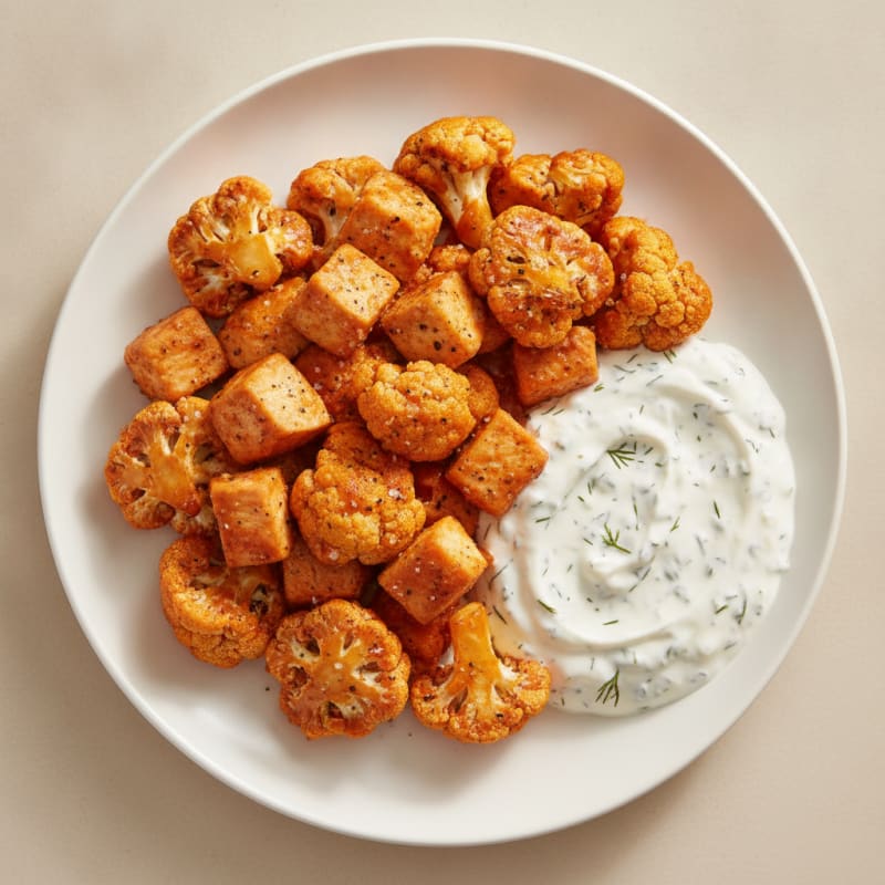 Buffalo Cauliflower Bites with Ranch Dip