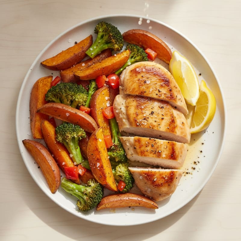 Pan-Seared Chicken with Roasted Vegetables
