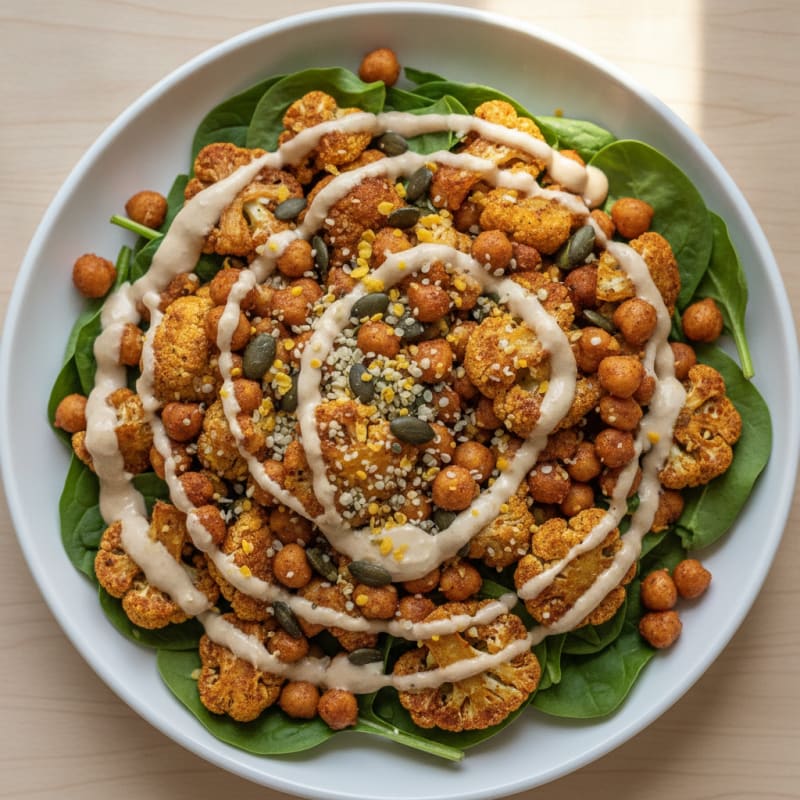 Roasted Cauliflower and Chickpea Bowl