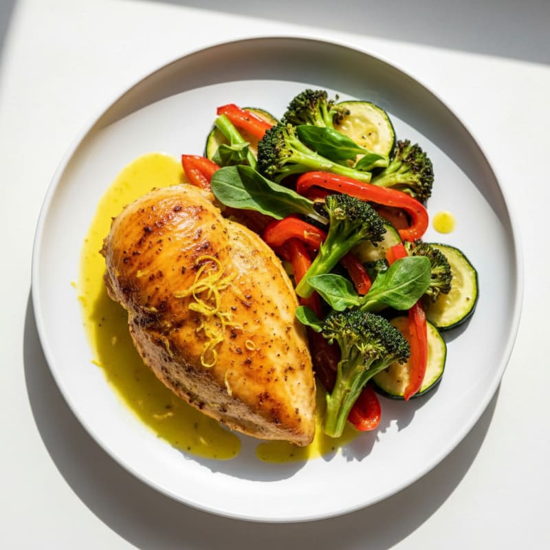 Golden Roasted Chicken with Zesty Vegetables