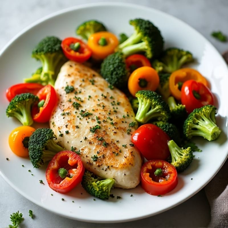 Sheet Pan Lemon Herb Chicken with Roasted Broccoli and Bell Peppers