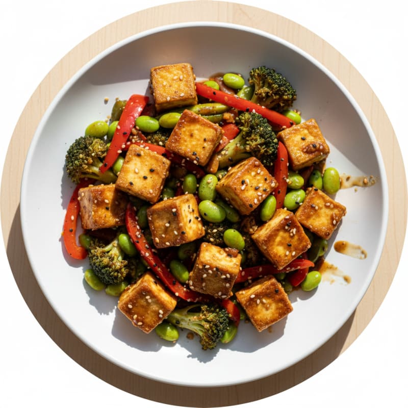 Crispy Sesame-Ginger Tofu Stir-Fry