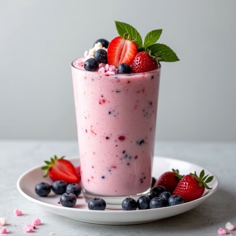 Greek Yogurt Protein Smoothie with Cottage Cheese and Berries