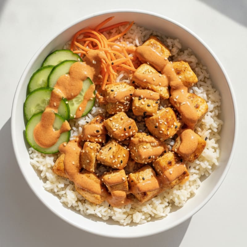 Sriracha Mayo Chicken Rice Bowl