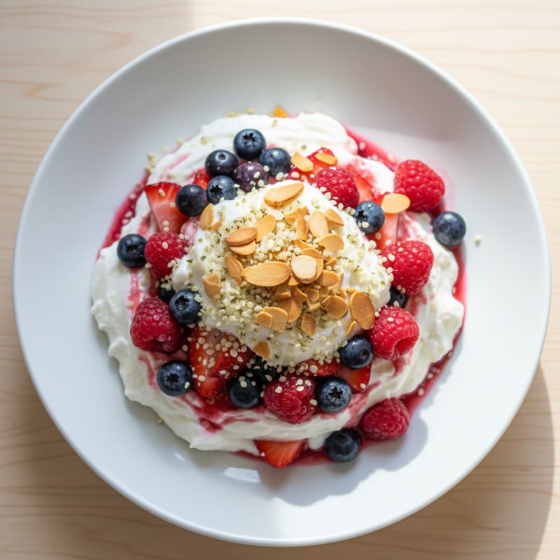 Greek Yogurt Protein Parfait with Mixed Berries