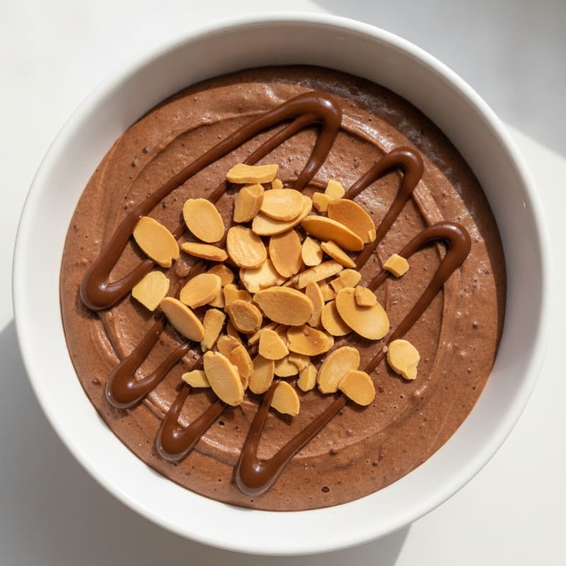 Silky Chocolate Protein Pudding with Almonds
