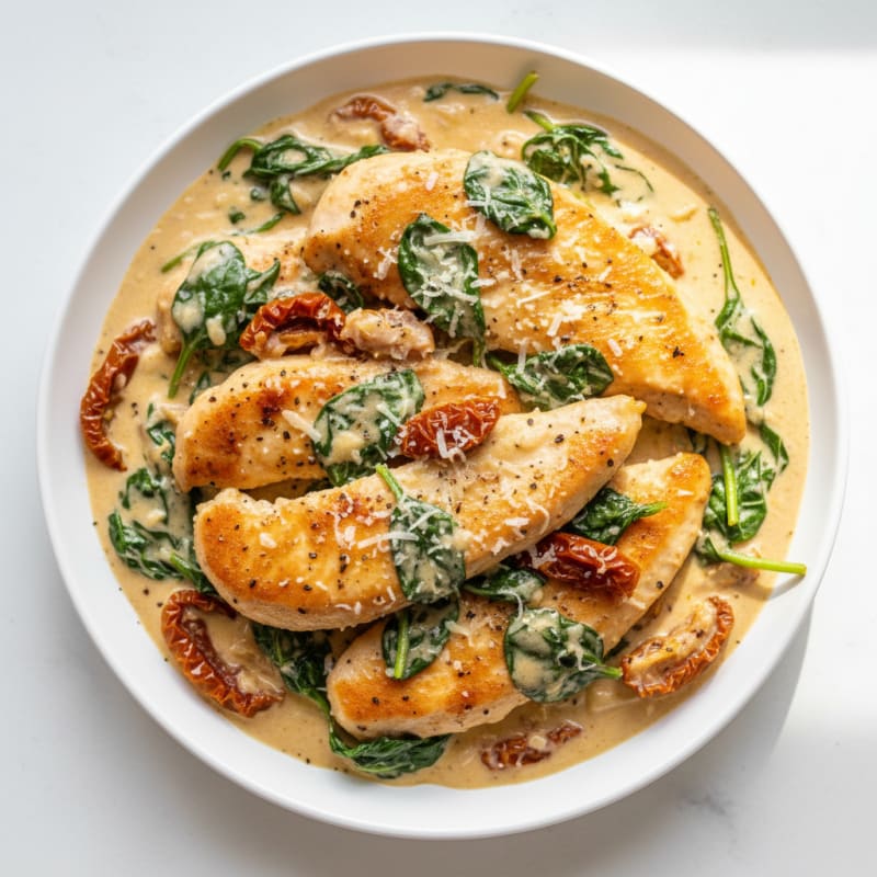 Creamy Keto Tuscan Chicken Skillet