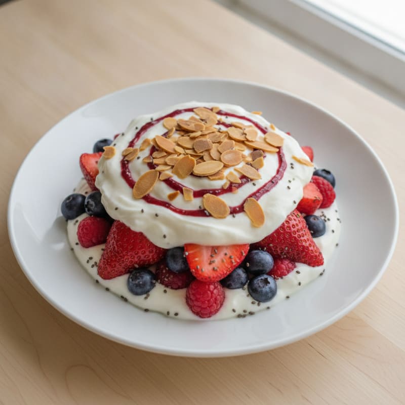 Greek Yogurt Protein Parfait with Mixed Berries
