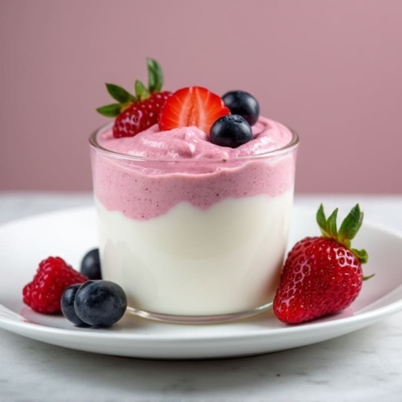 Silky Greek Yogurt Protein Mousse with Mixed Berries