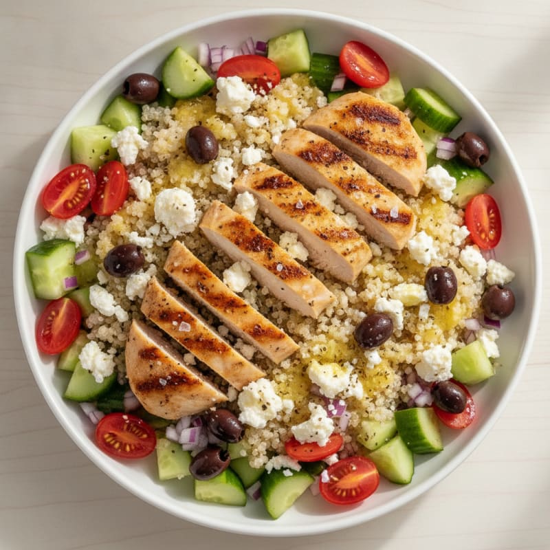 Greek Chicken and Quinoa Bowls